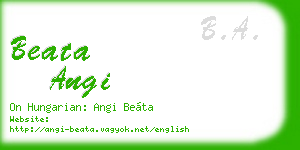 beata angi business card
