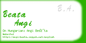 beata angi business card